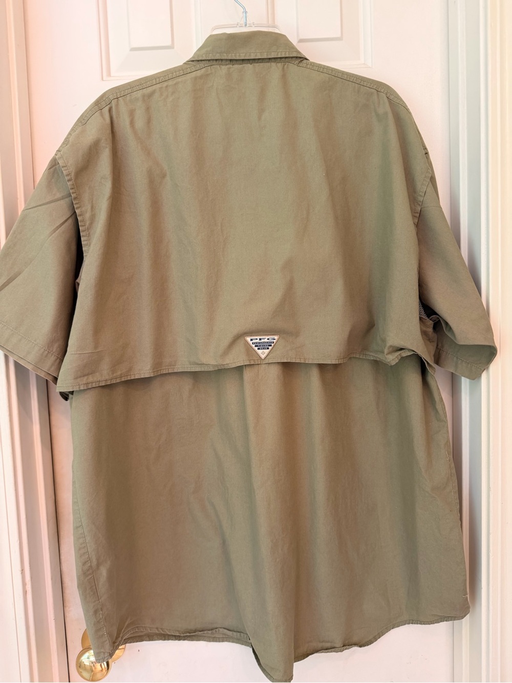 Columbia PFG Shirt Fishing Vented Short Sleeve Button Down Tan/Brown Men’s Sz XL - Picture 12 of 16
